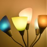 Photo glass floor lamp